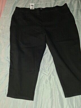 Terra & Sky High Rise Capri Jegging - Black - 4X(28W-30W)